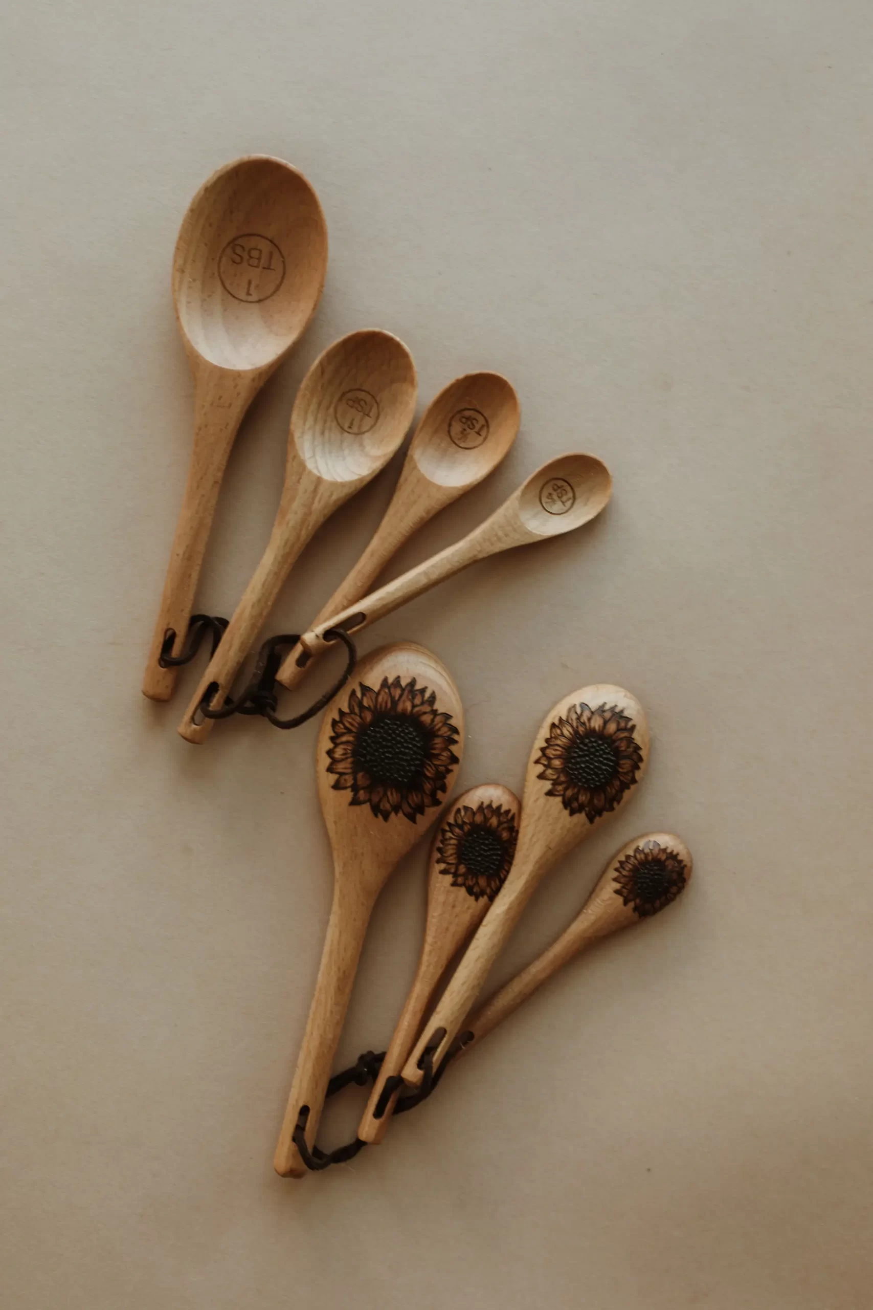 Sunflower Wooden Measuring Spoons