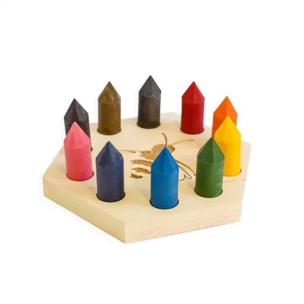 Beeswax Crayons 8 Pack with Caddy